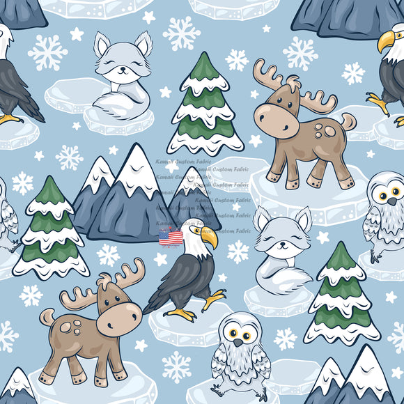 EB13 - Cute Winter Animals Blue