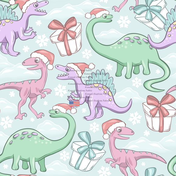EB17 - Christmas Dino's Light Green