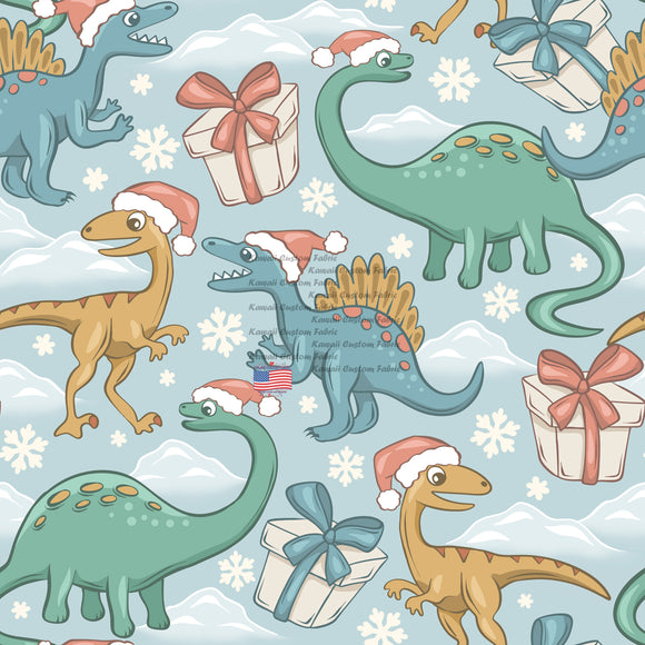 EB18 - Christmas Dino's Blue
