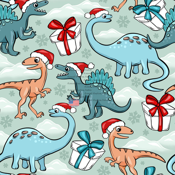 EB19 - Christmas Dino's Dark Green