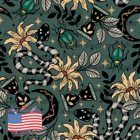 EB28 - Floral Snakes Green