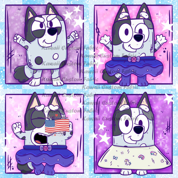 HSD193 - Grey Dog Blue Background