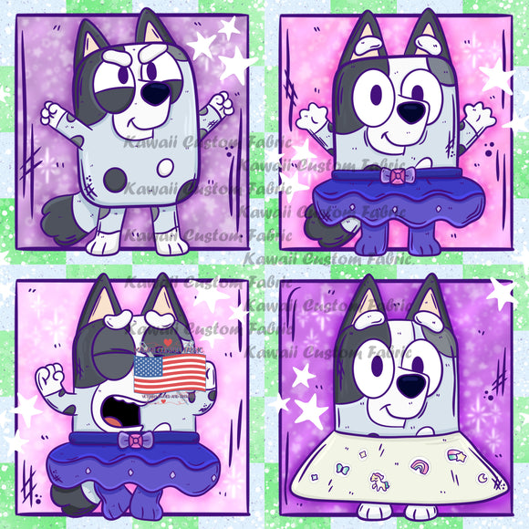 HSD194 - Grey Dog Green Background