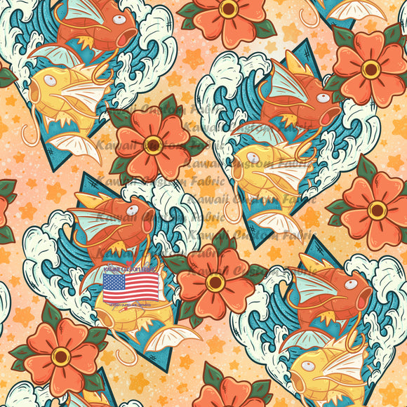 HSD276 - Fish Pocket Monster Orange Floral