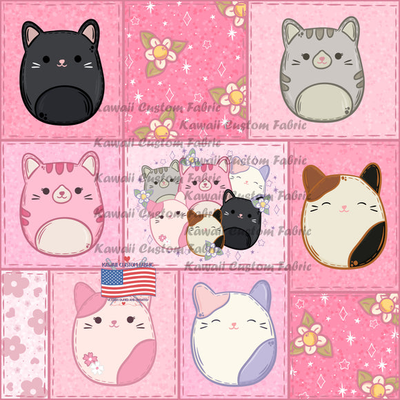 HSD35 - Squishy Cats Pink Patchwork