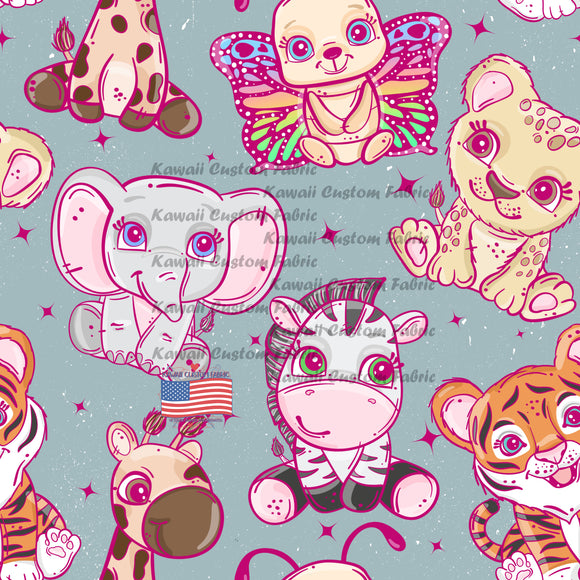 KE145 - Cute Jungle Friends Gray