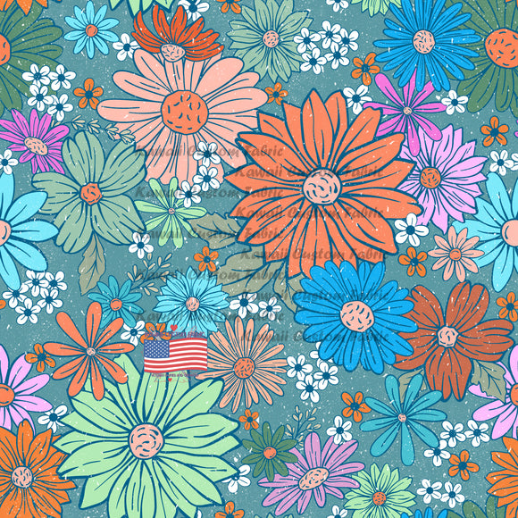 KE158 - Bright Floral Green Background