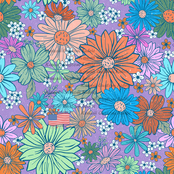 KE159 - Bright Floral Purple Background