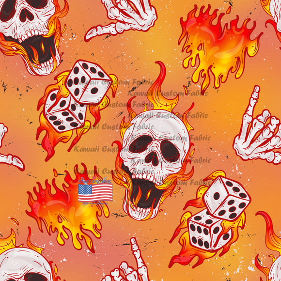 KE193 - Skulls Bright Orange