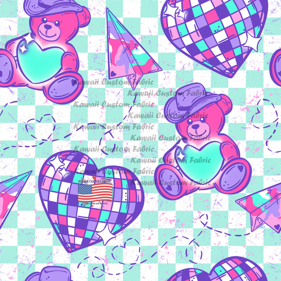 KE35 - Green Chex Teddy Bear