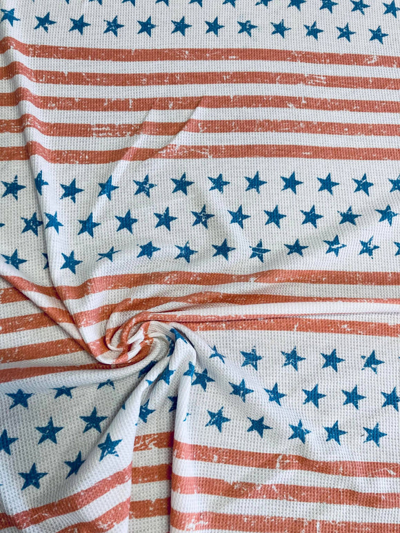 Mini Waffle Knit - Stars and Stripes